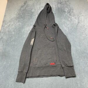 Omen By Hp Hoodie Mens XL Gray Logo Drawstring Fleece Lined Kangaroo Pockets